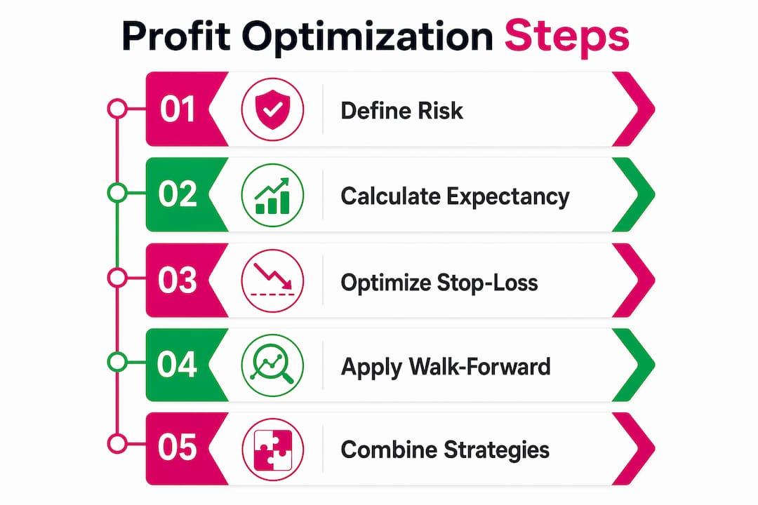 Infographic illustrating Forex profit optimization steps