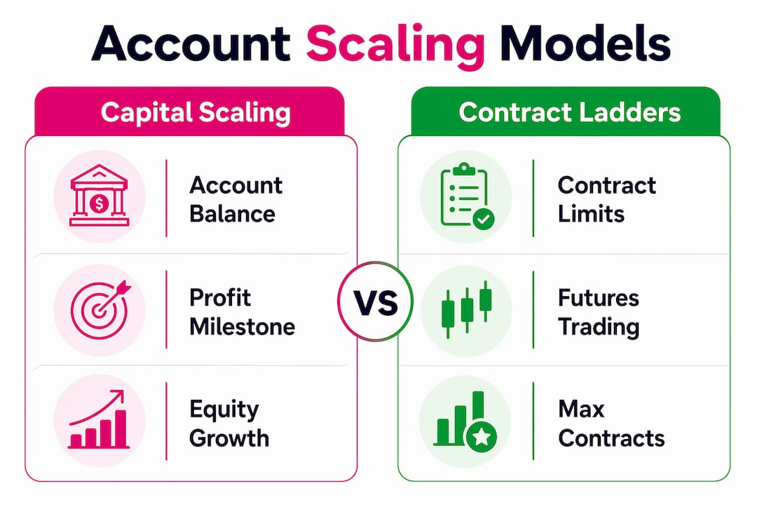 Infographic comparing capital scaling and contract ladders