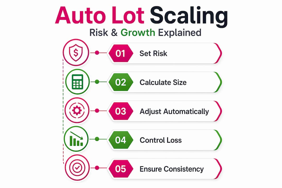 Infographic illustrating auto lot scaling process and benefits