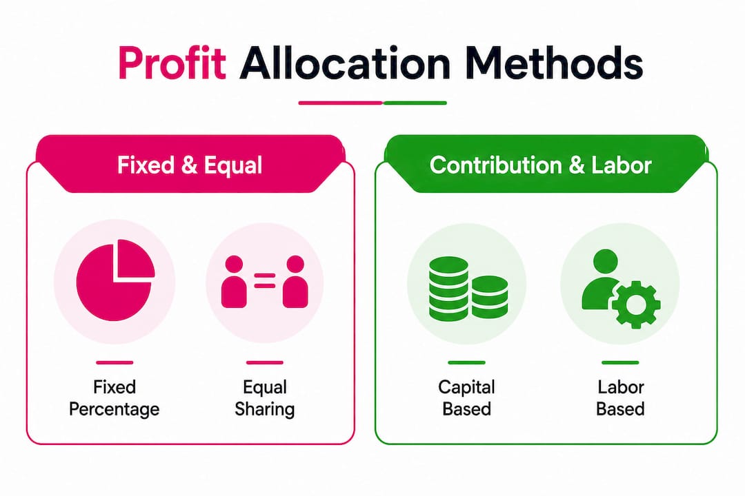 Infographic showing profit allocation methods