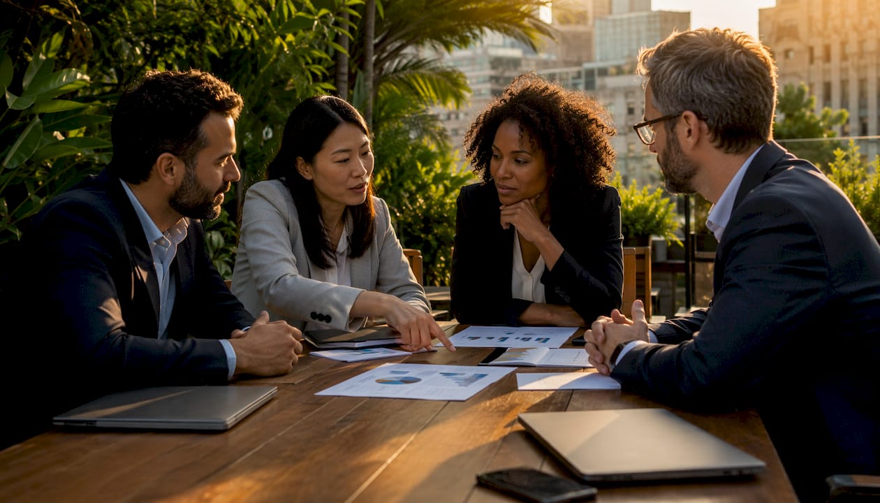 Finance team collaborating on capital allocation