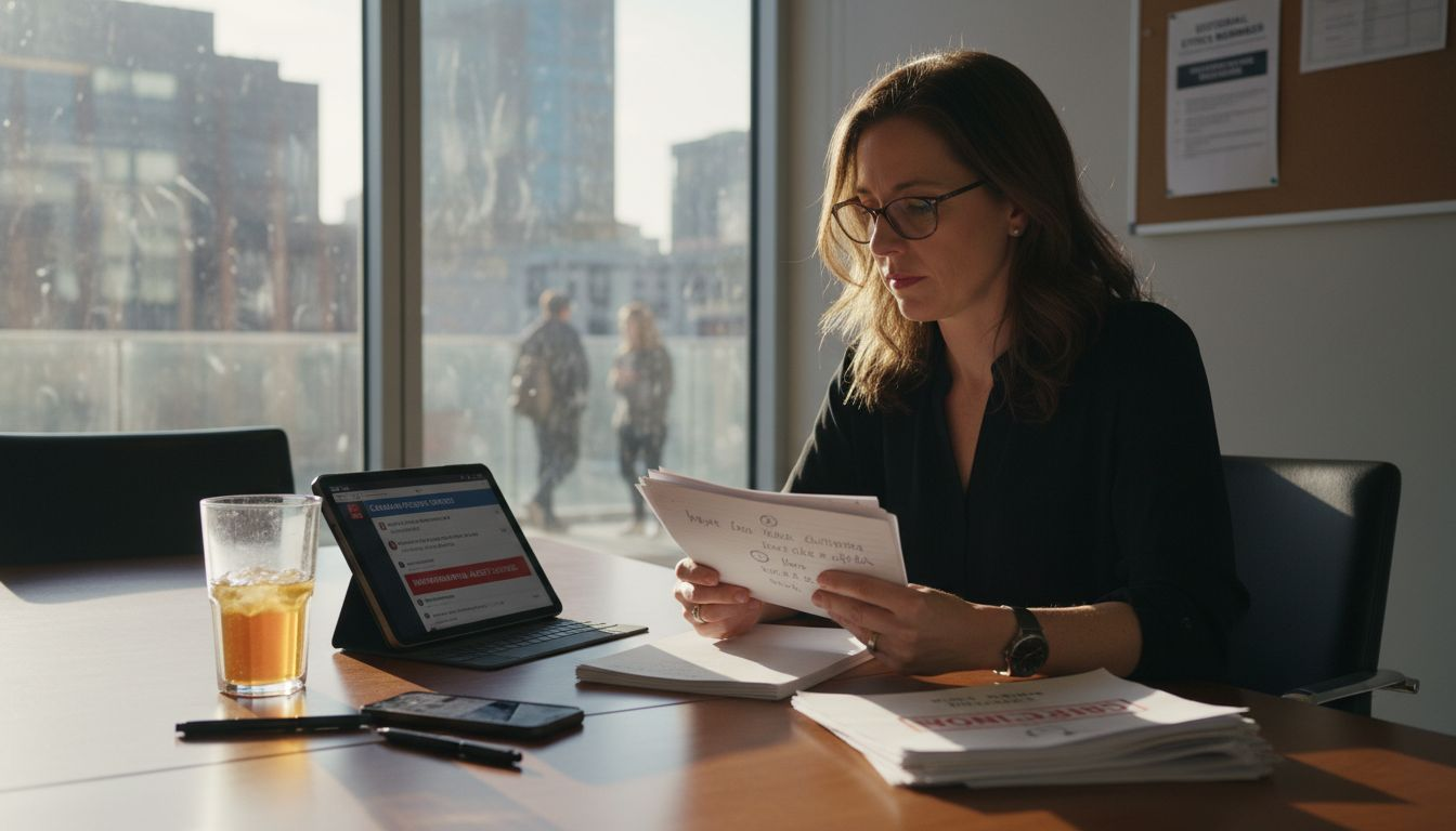 Editor verifying breaking news against social media