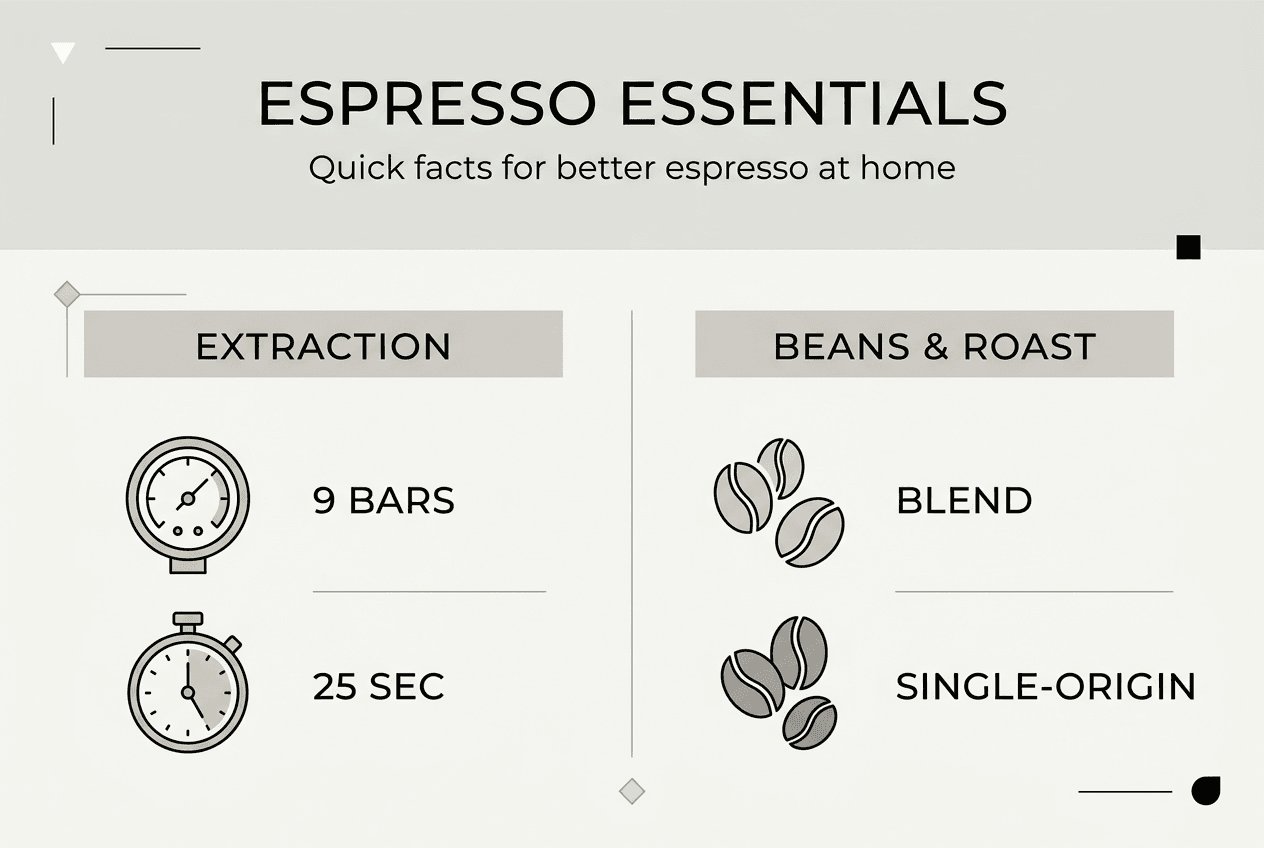 Infographic with espresso basics and categories