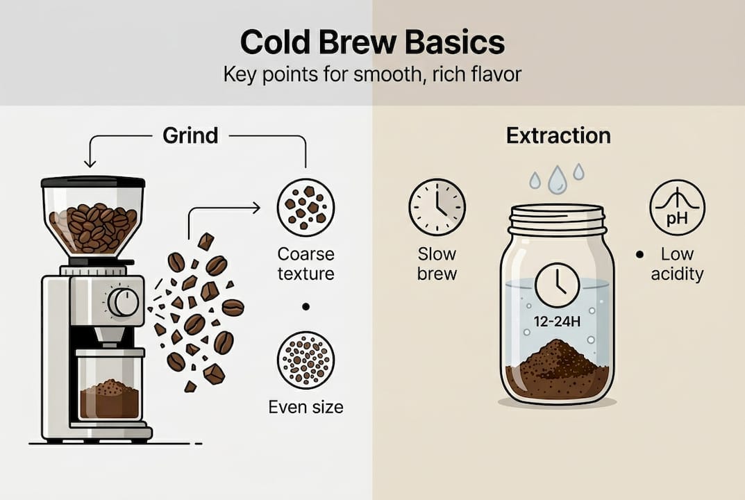 Infographic explaining grind and extraction basics
