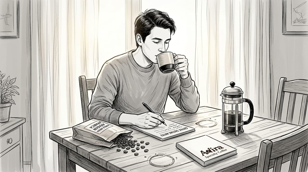 Single origin Arabica coffee tasting at home