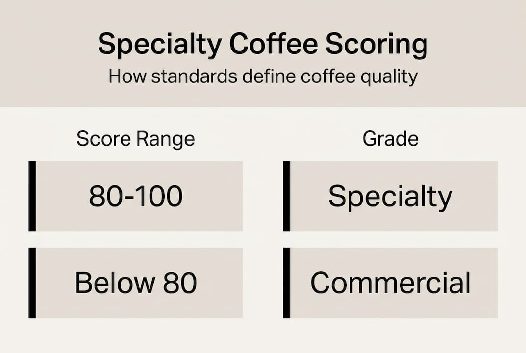 Infographic explaining specialty coffee scoring standards