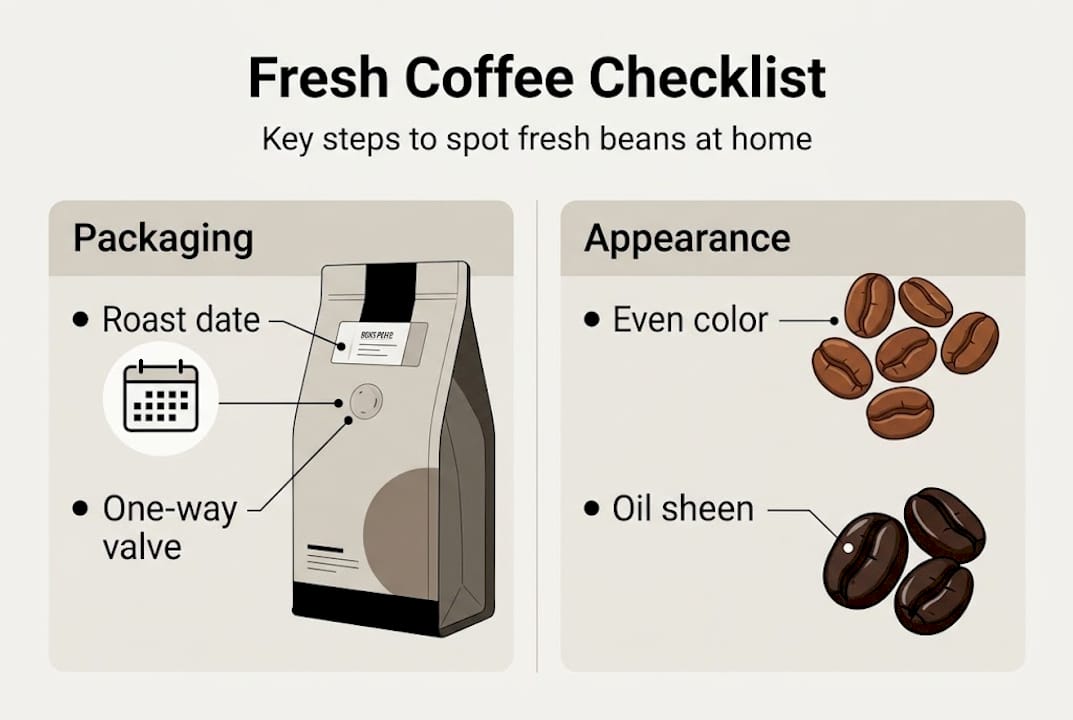 Infographic: fresh coffee identification checklist