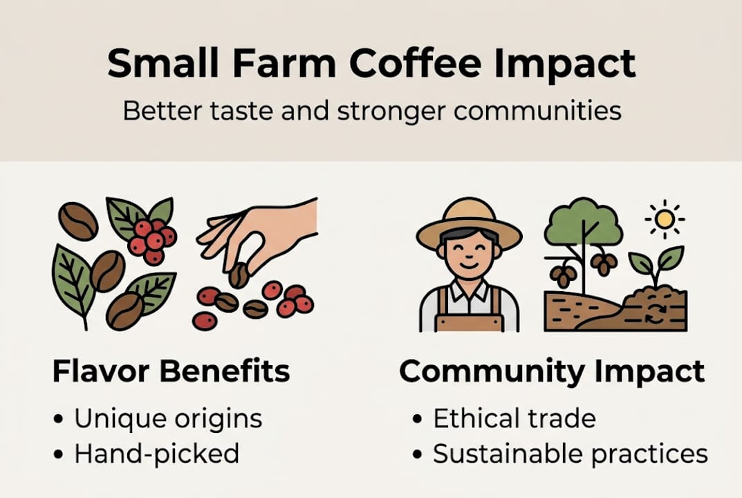 Infographic showing flavor and community benefits