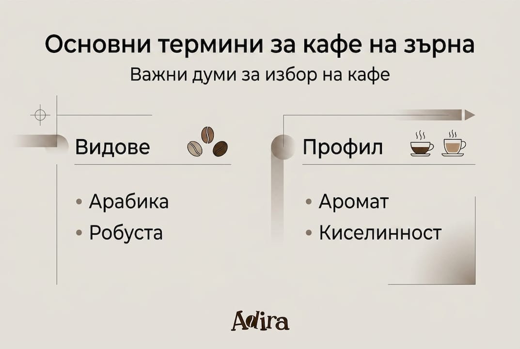 Инфографика: най-важните термини, които всеки любител на кафето на зърна трябва да знае