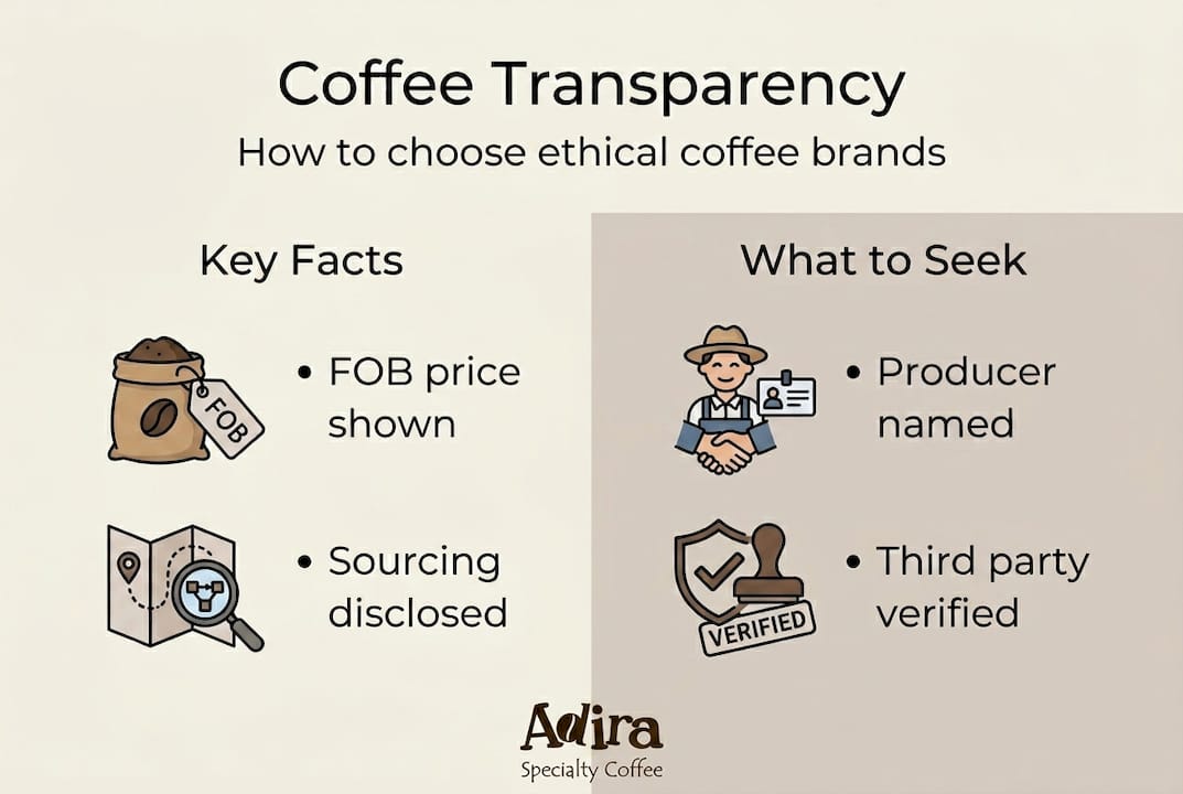Infographic about choosing transparent coffee brands