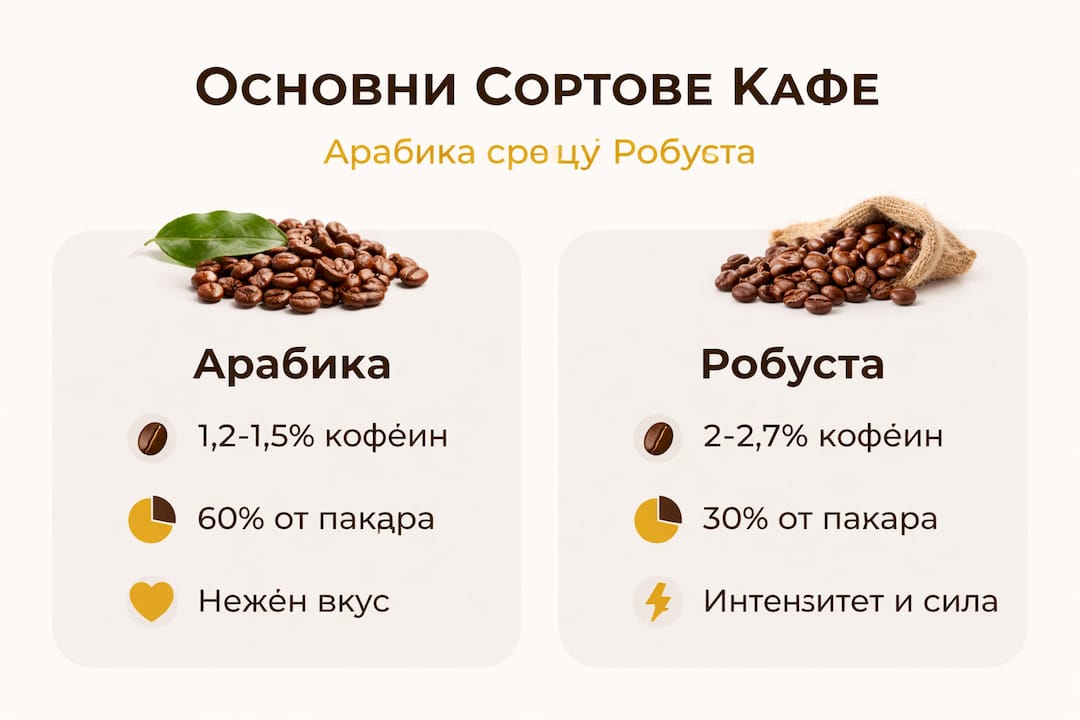 Инфографика: Какви са разликите между кафето Арабика и Робуста?