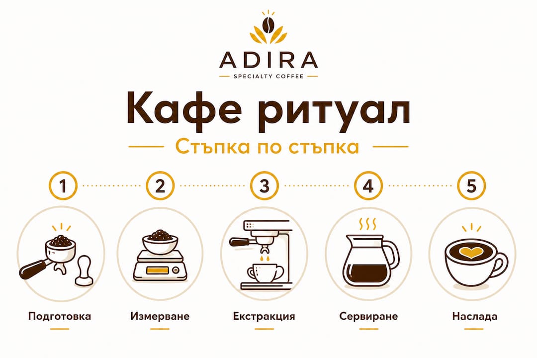 Визуално ръководство за стъпките в кафения ритуал