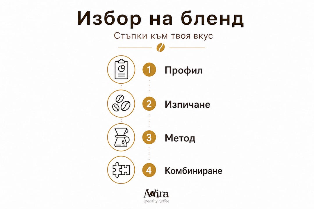 Инфографика: Как да изберем идеалната кафе бленд стъпка по стъпка