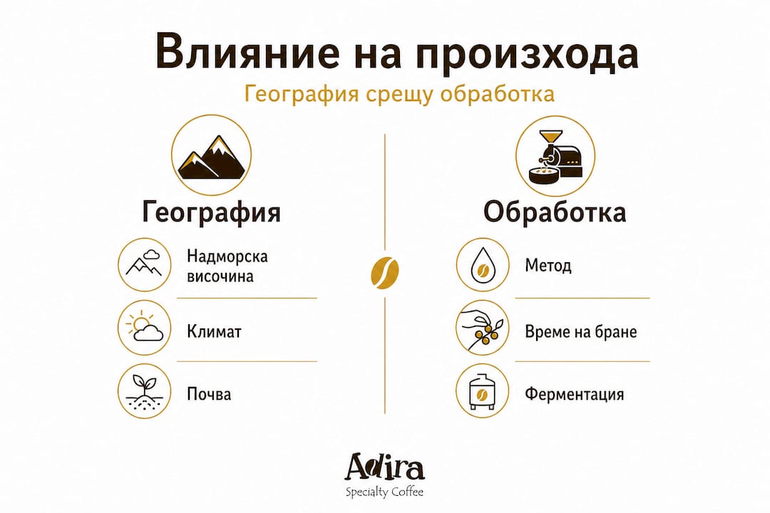 Инфографика: Как местоположението и методите на обработка оформят вкуса на кафето