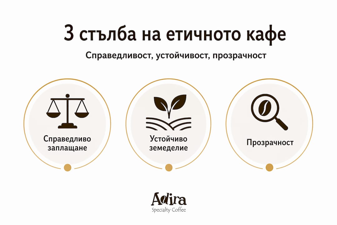 Инфографика: трите основни принципа на етичното кафе