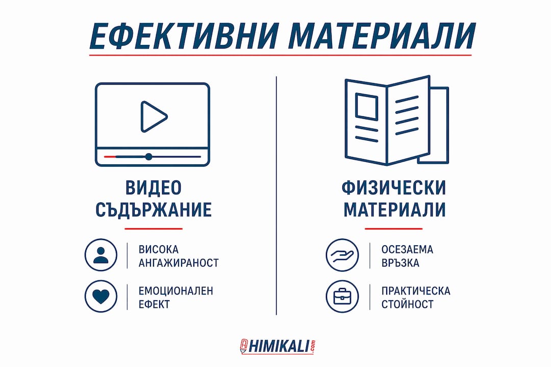 Сравнителна инфографика на рекламни материали за изграждане на работодателски бранд