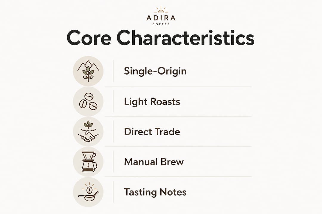 Infographic highlighting key characteristics of third wave coffee