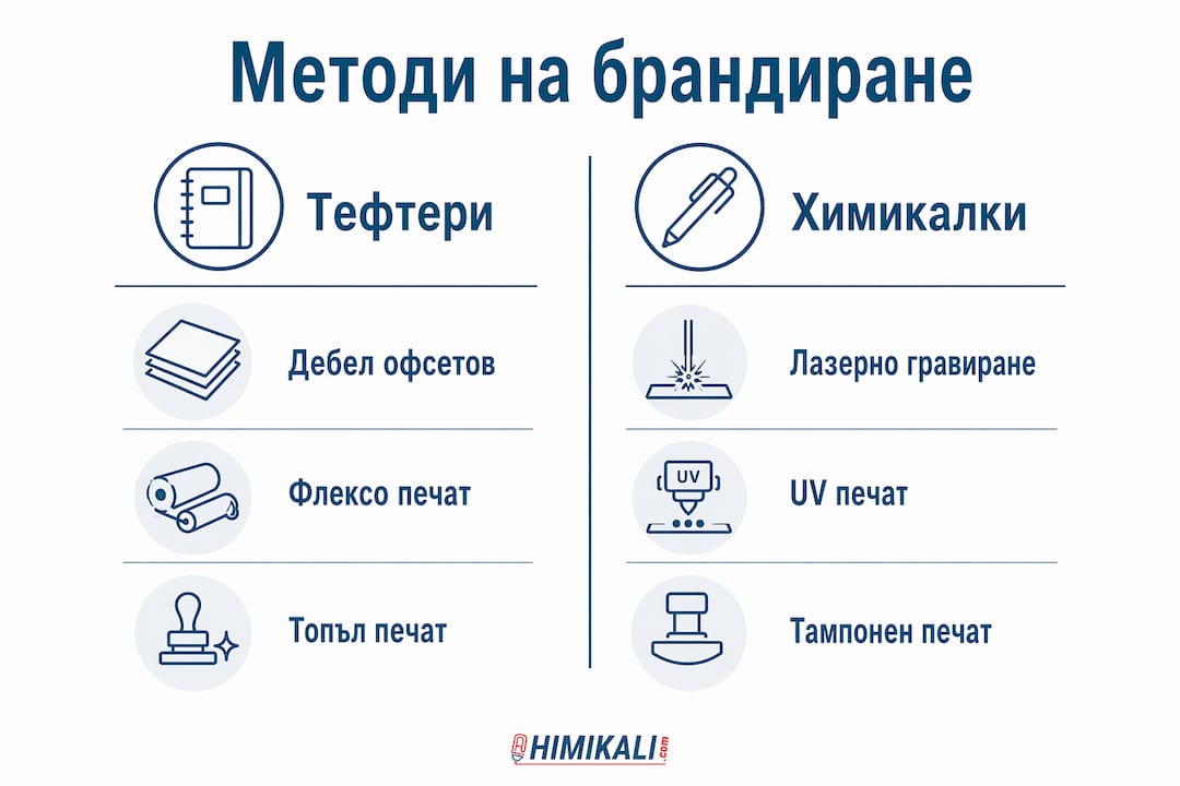 Инфографика: Какви са популярните начини за персонализиране на тефтери и химикалки