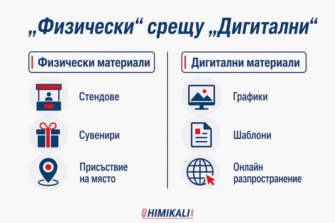 Сравнителна инфографика на различните видове рекламни материали за хакатон
