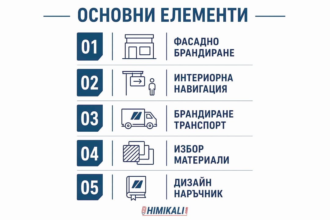 Визуална схема на ключовите компоненти в рекламното оформление