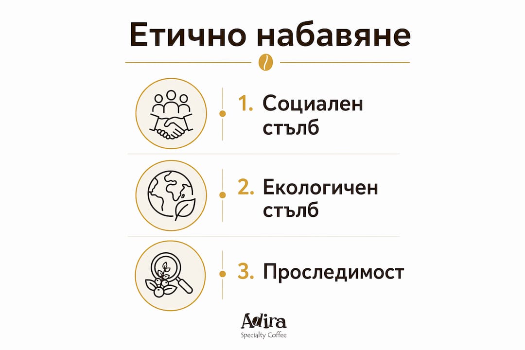 Инфографика: Как да избираме кафе, съобразено с етичните стандарти – стъпка по стъпка