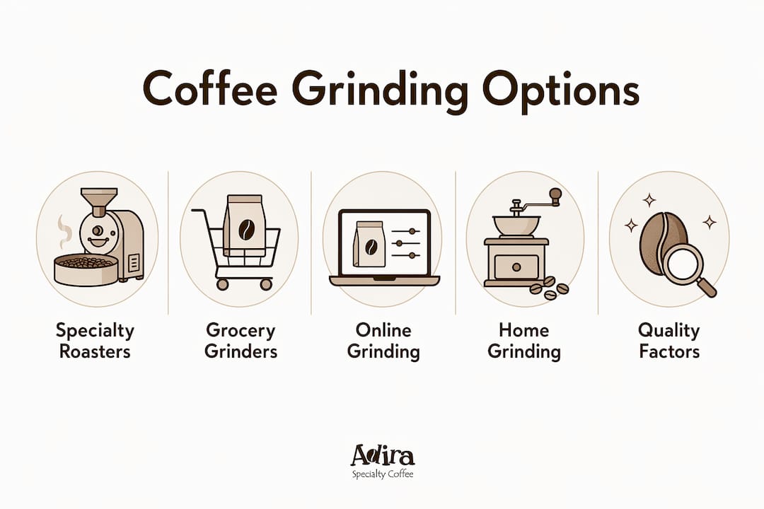 Infographic comparing coffee grinding options