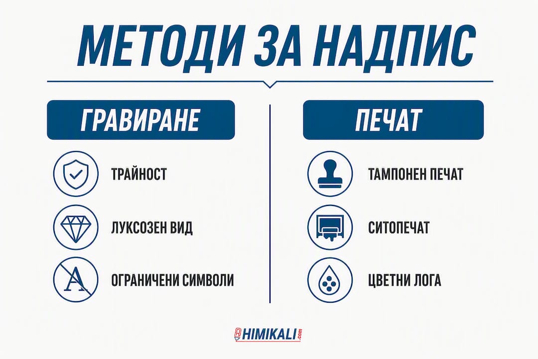 Инфографика: Сравнение на различните методи за поставяне на надписи