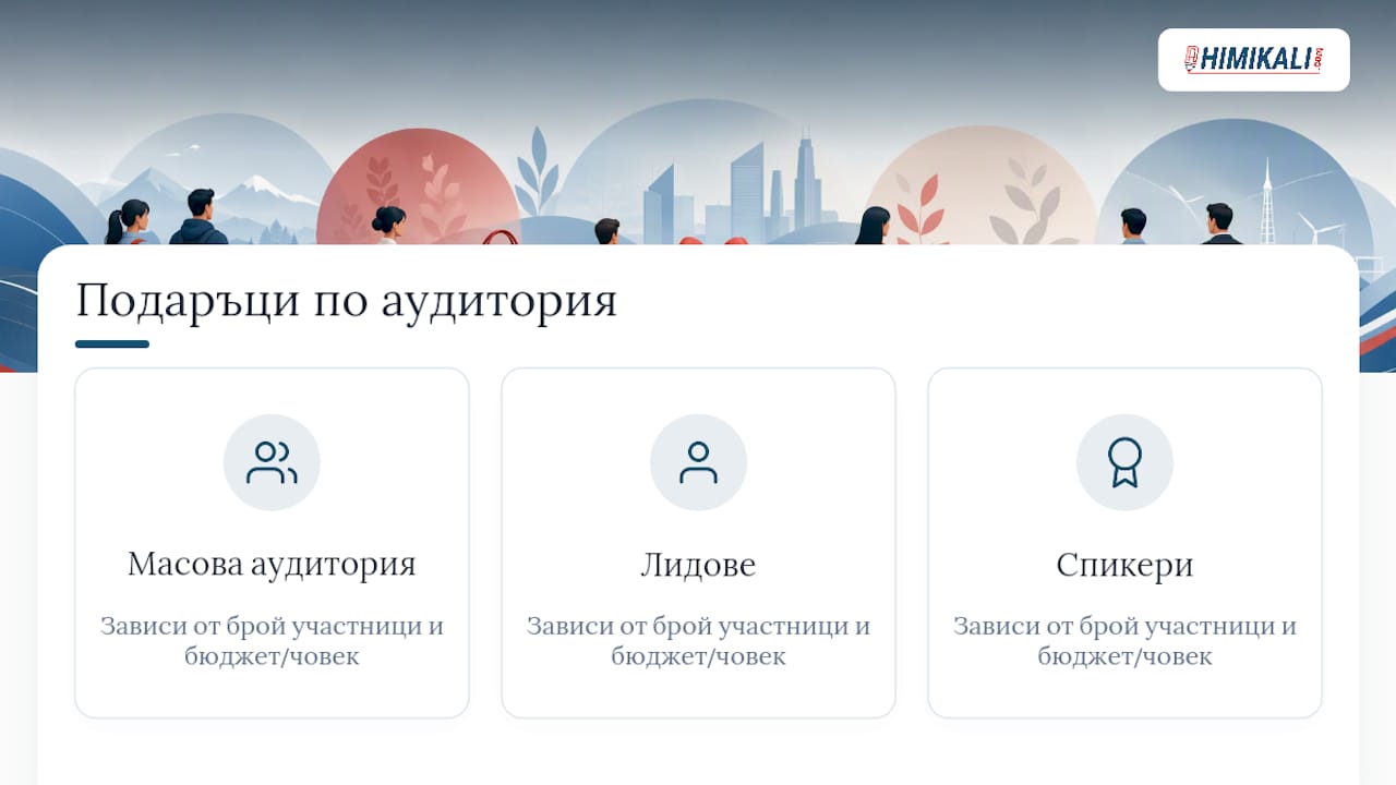 Бюджет за подаръци на конференции и определяне на различните групи участници