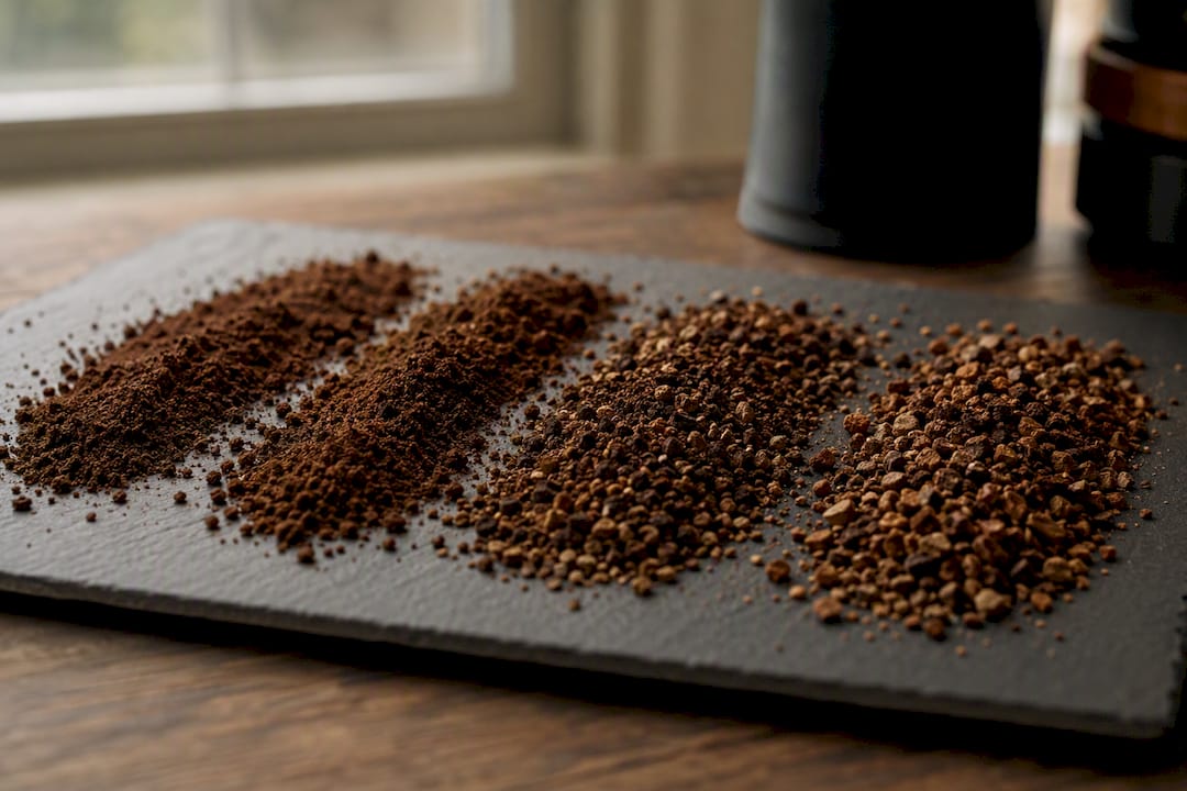 Coffee grounds with uneven particle size