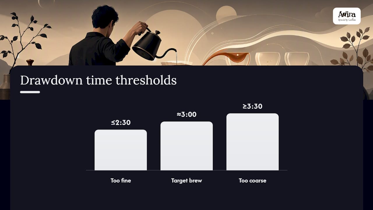 V60 drawdown time troubleshooting thresholds