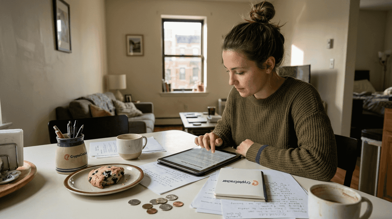 User reviews crypto account permissions on tablet