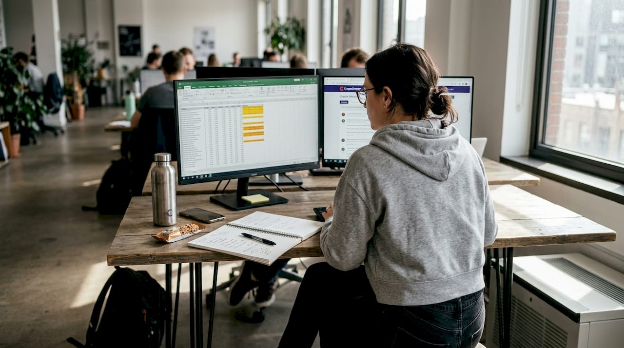 Researcher checks crypto tracker forum reviews