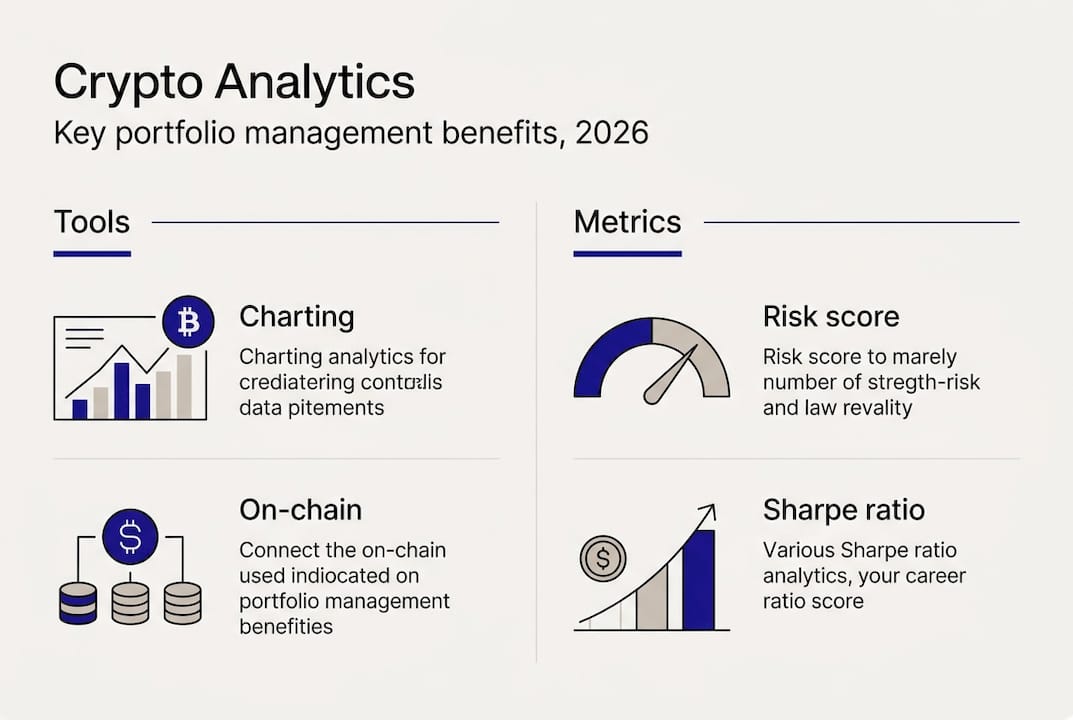 Infographic outlining crypto analytics tools and metrics