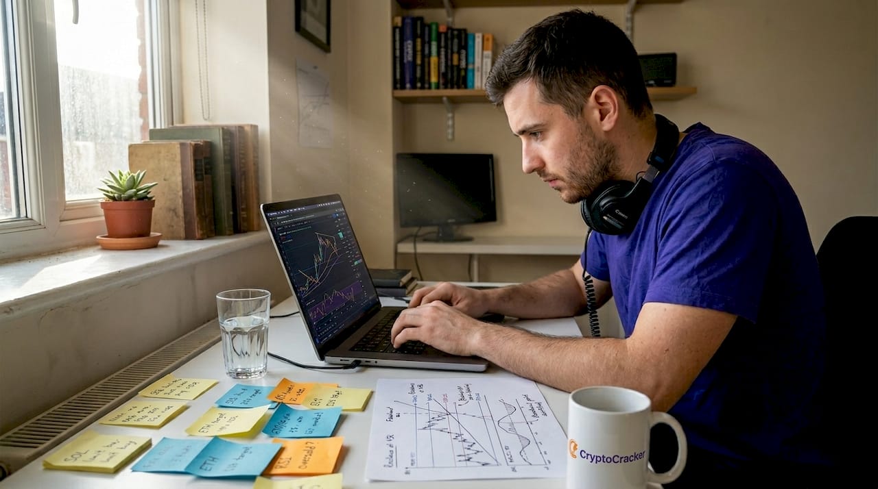 Analyst studying crypto price chart