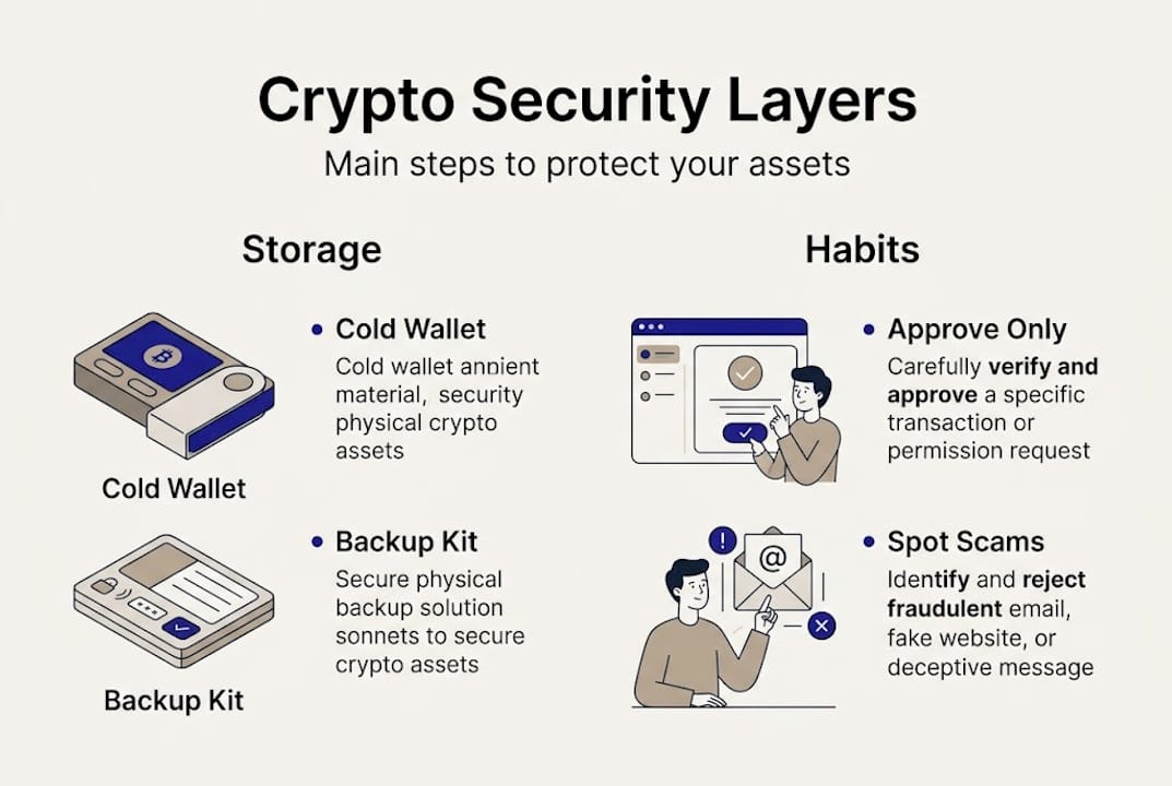 Infographic of crypto security main layers