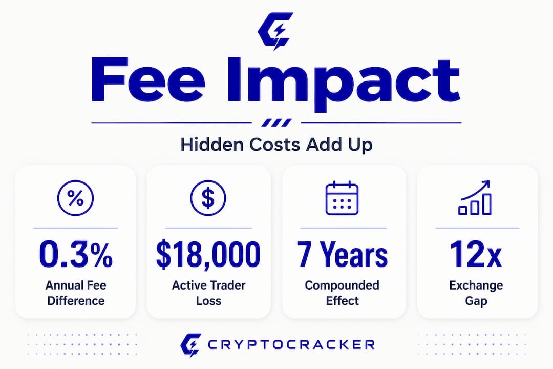 Crypto trading infographic: fee stats and impact