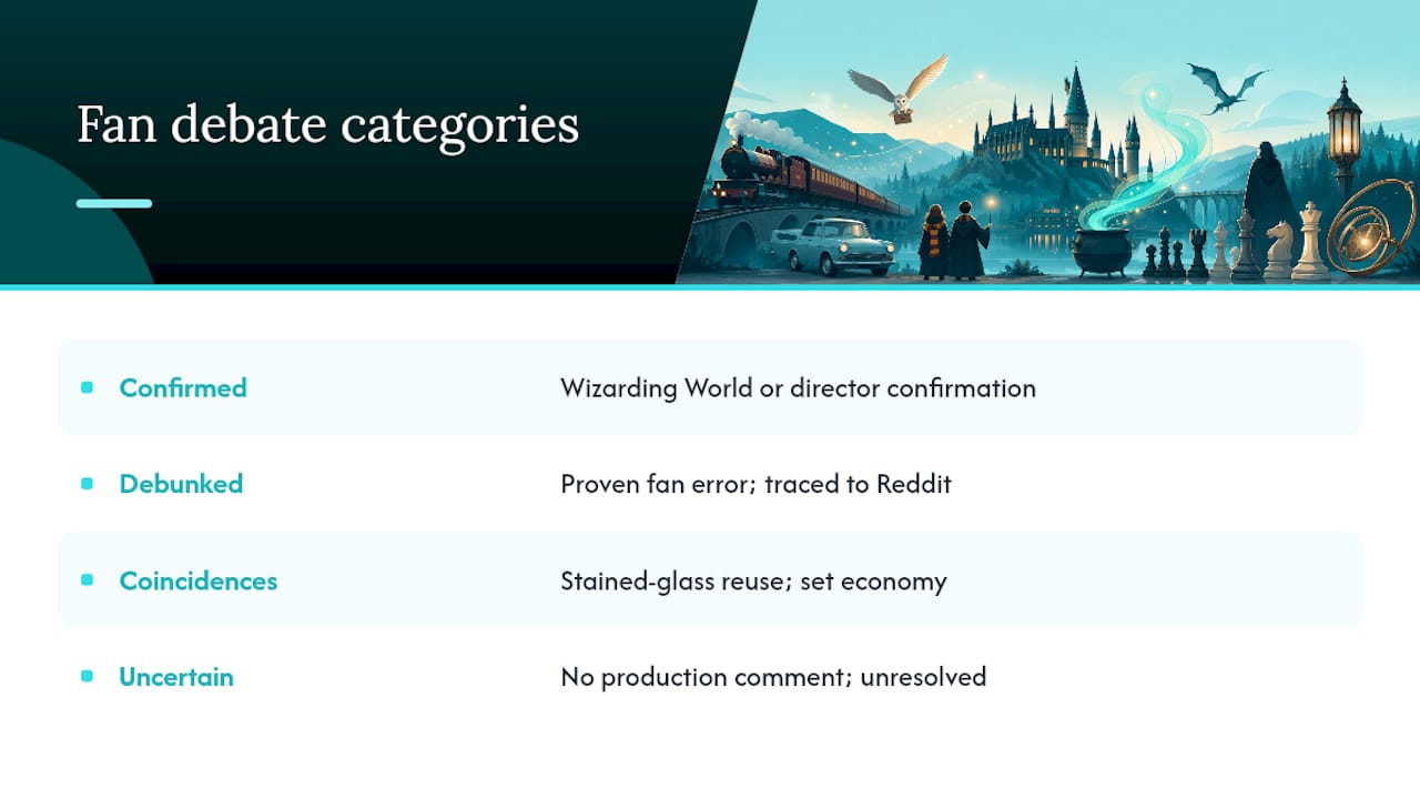 Comparison chart of fan debates on Easter eggs