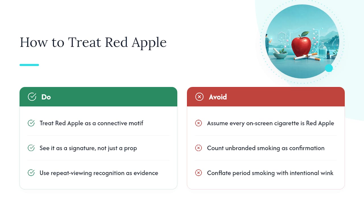 Why Fans and Critics Treat Red Apple as a Connective Thread — overview diagram