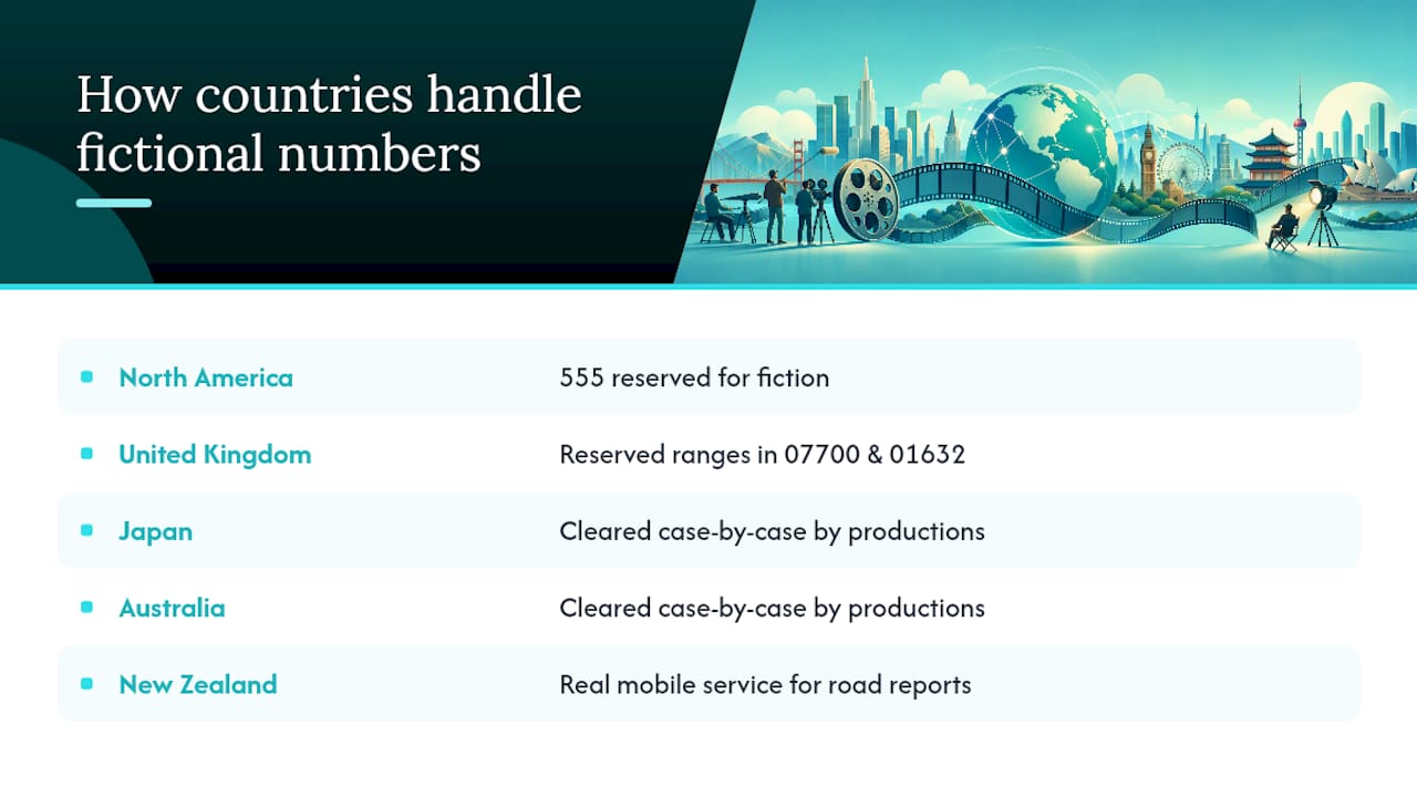 How Other Countries Handle Fictional Phone Numbers — overview diagram