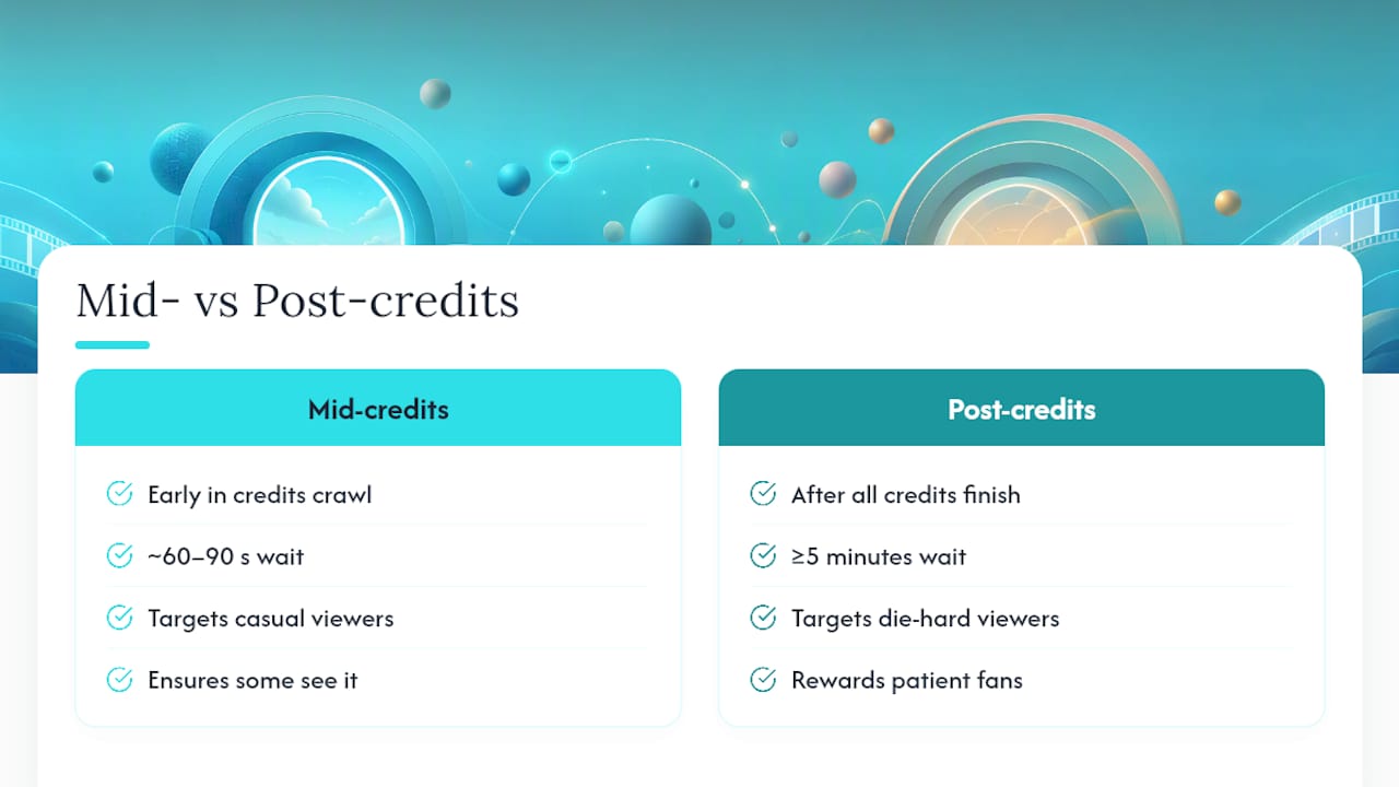 Mid-credits and post-credits comparison