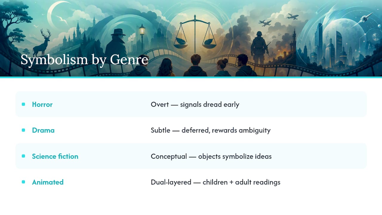 Symbolism and Genre: Why the Rules Shift by Category — overview diagram