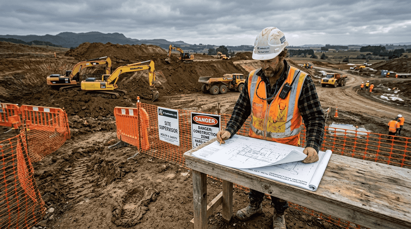 Site supervisor at NZ earthworks project