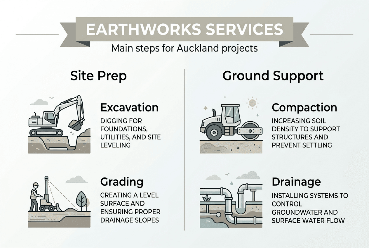 Infographic showing earthworks service steps