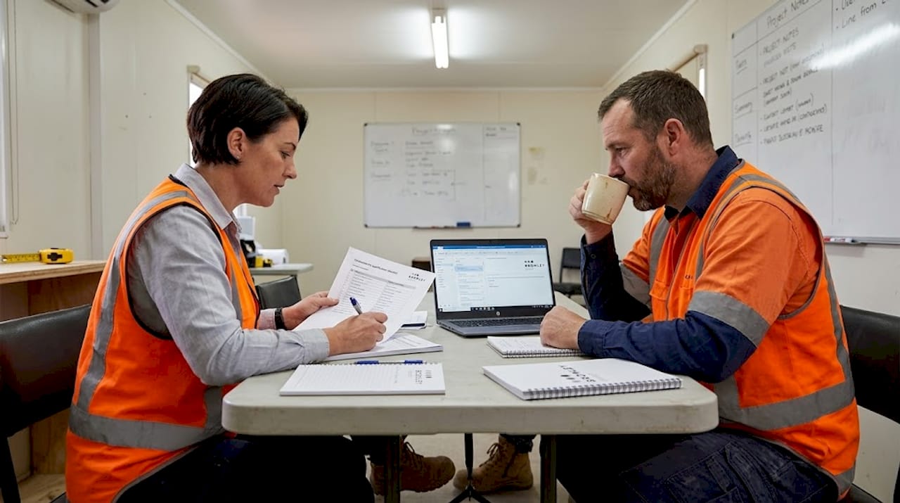 Project managers discussing tender shortlist