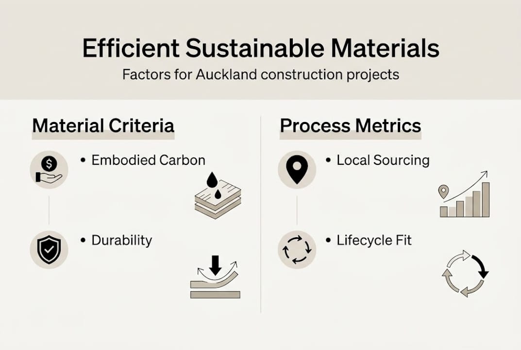 Infographic showing material factors and metrics