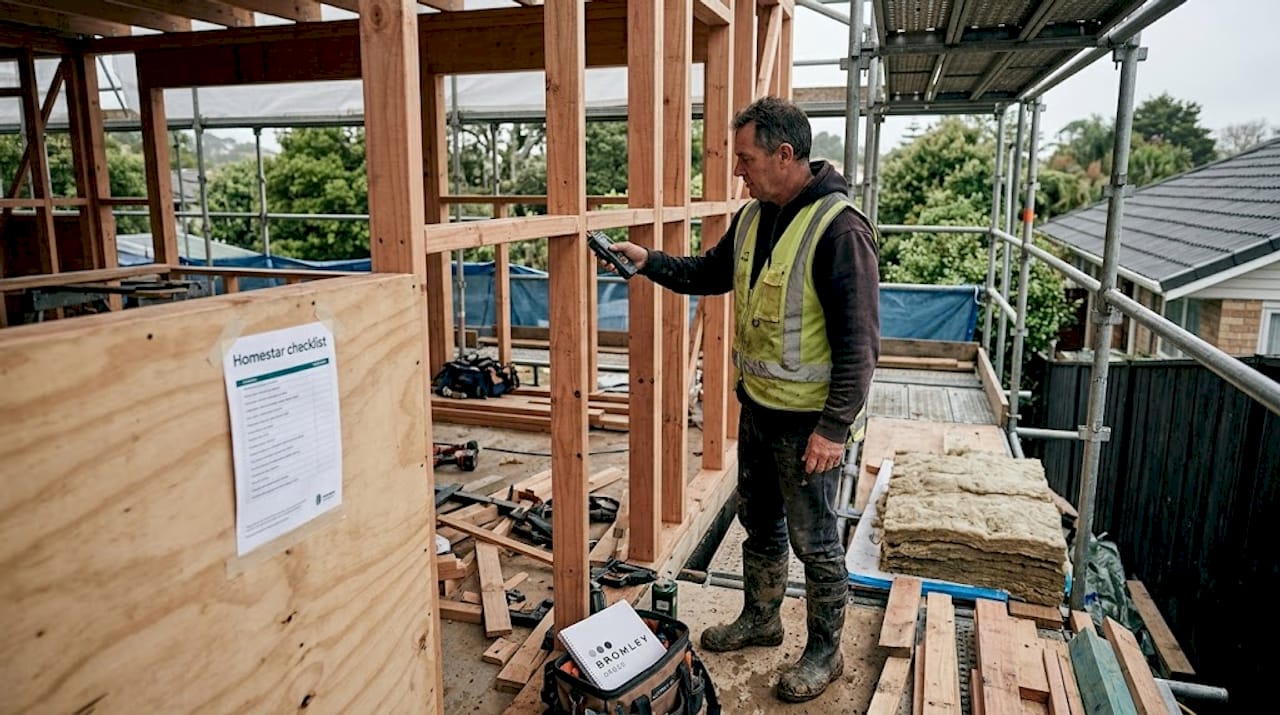 Supervisor testing timber in humid Auckland site