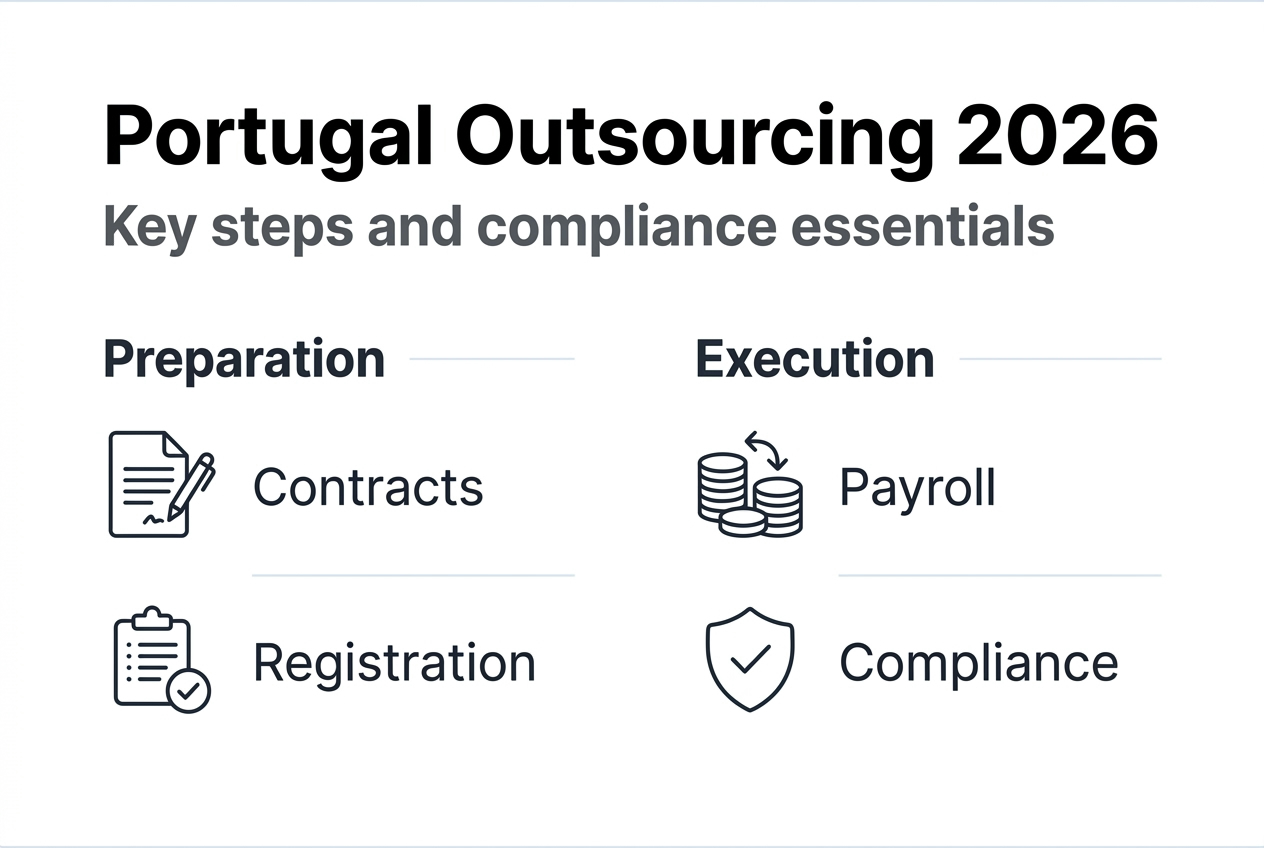 Infographic on Portugal employment outsourcing steps