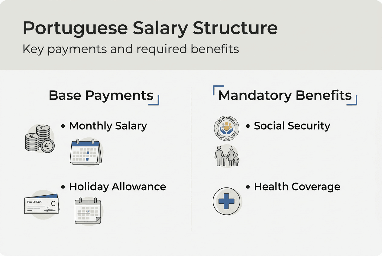 Infographic Portuguese salary and benefits