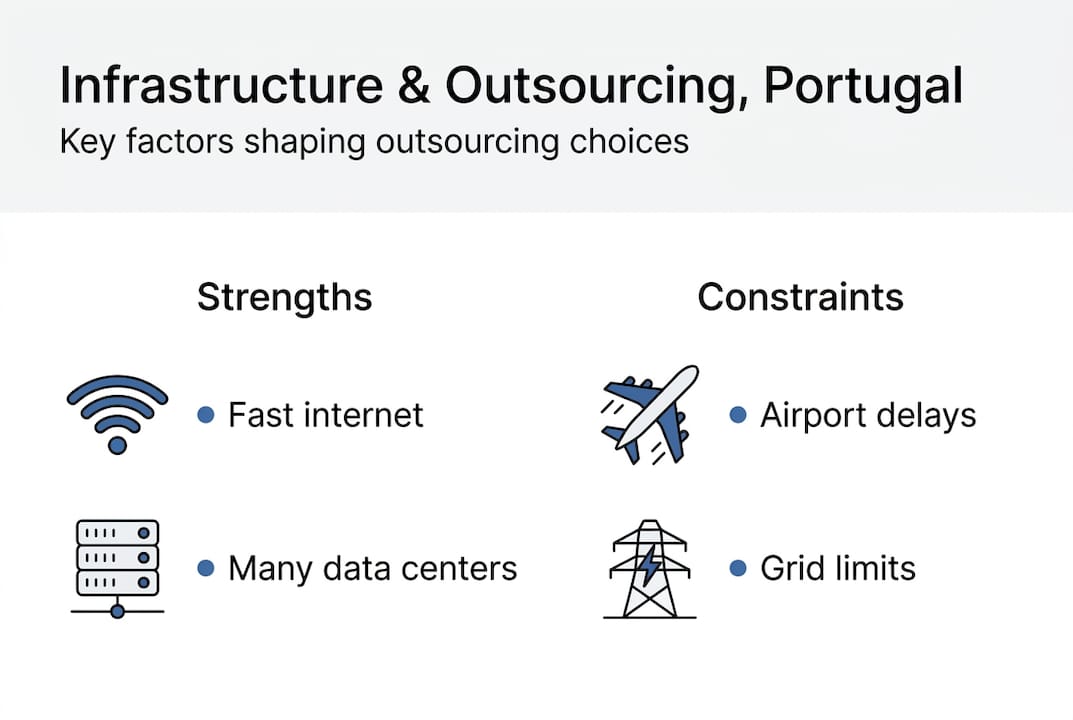 Infographic on Portugal infrastructure pros cons