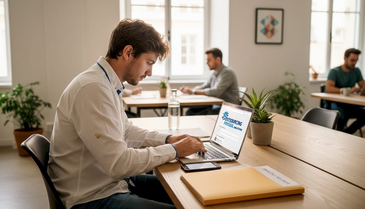 EU worker onboarding in Lisbon lounge